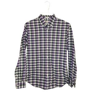 J.CREW The Broken-In Oxford Plaid Long Sleeve Button Up M Slim Organic Cotton